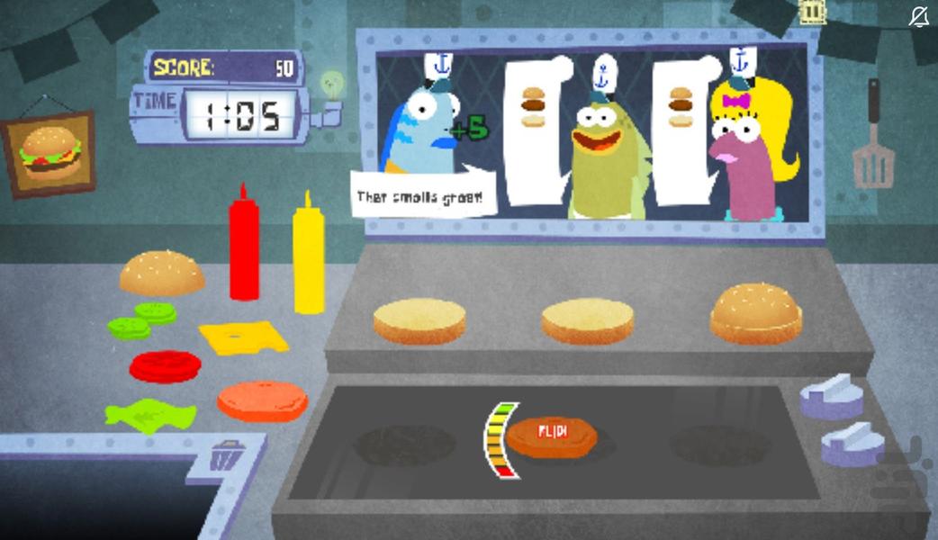بازی همبرگرخوری باب اسفنجی - عکس بازی موبایلی اندروید