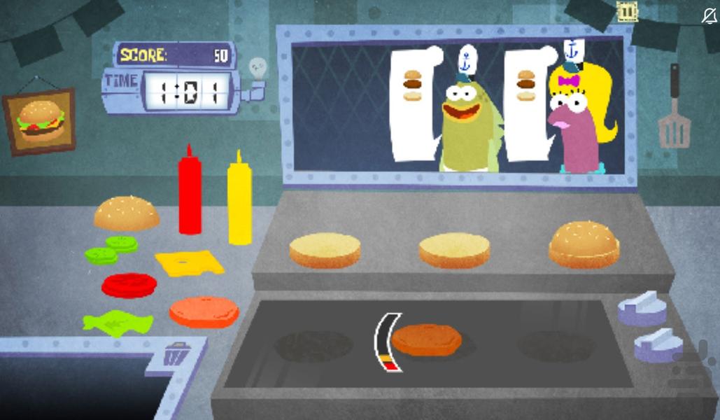 بازی همبرگرخوری باب اسفنجی - عکس بازی موبایلی اندروید