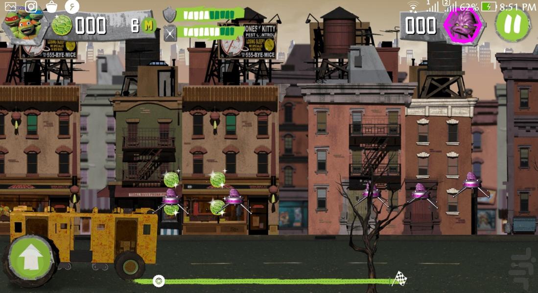 ماشین سواری لاک پشت های نینجا - عکس بازی موبایلی اندروید