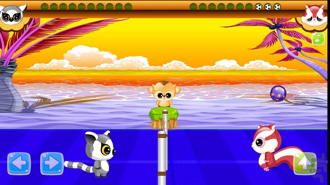 والیبال حیوانات - Gameplay image of android game