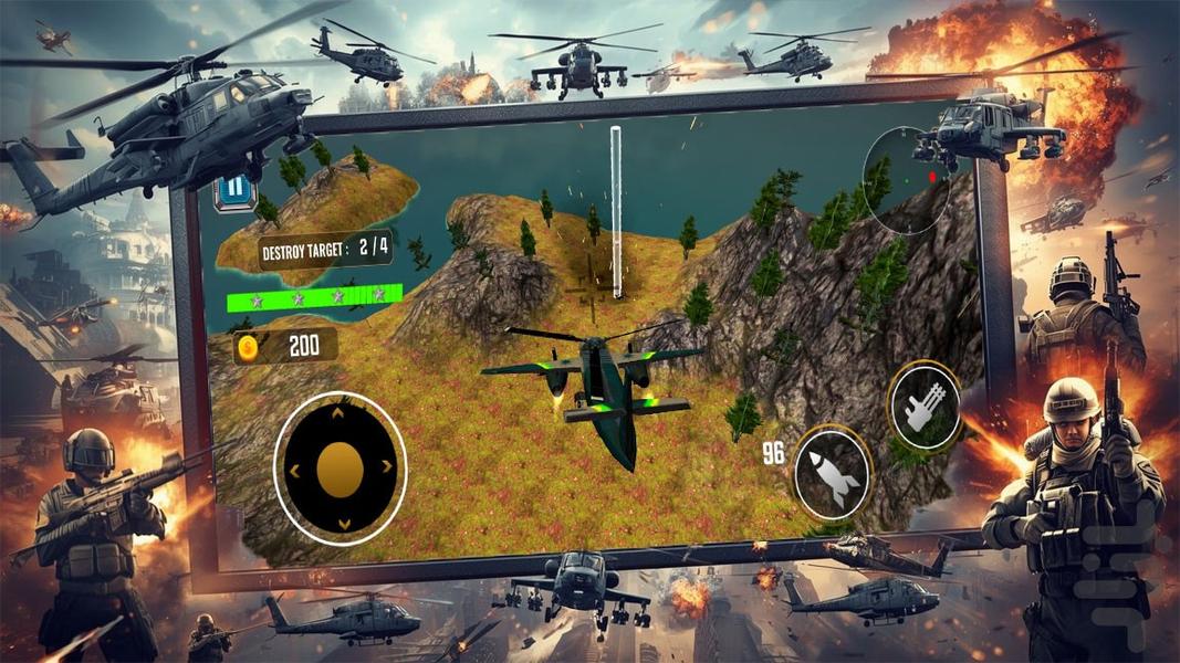 بازی هلیکوپتر جنگی - Gameplay image of android game