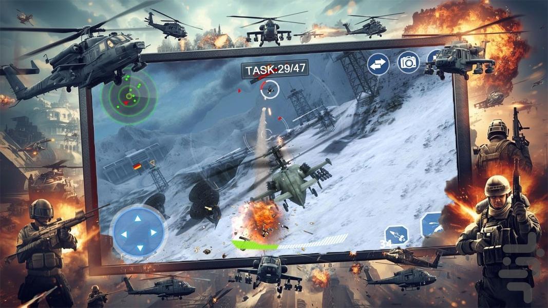 بازی هلیکوپتر جنگی - Gameplay image of android game