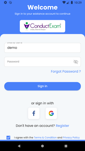 Online Exam Demo - عکس برنامه موبایلی اندروید