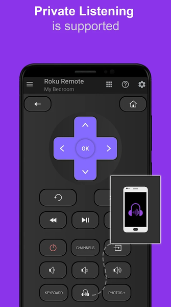 Roku Remote: RoSpikes(WiFi/IR) - Image screenshot of android app