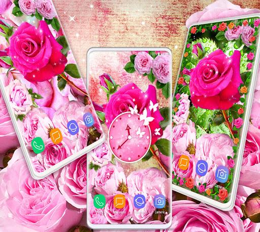 Pink Rose 4K Live Wallpaper - Image screenshot of android app
