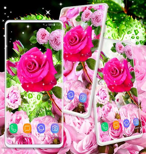 Pink Rose 4K Live Wallpaper - Image screenshot of android app