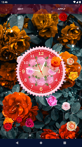 Rose Clock 4K Live Wallpaper - Image screenshot of android app