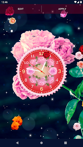 Rose Clock 4K Live Wallpaper - Image screenshot of android app
