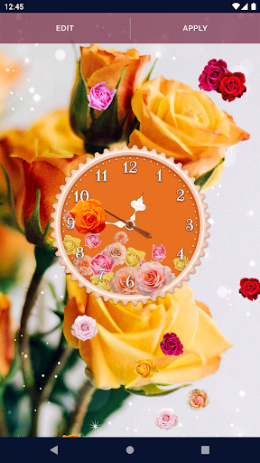 Rose Clock 4K Live Wallpaper - Image screenshot of android app