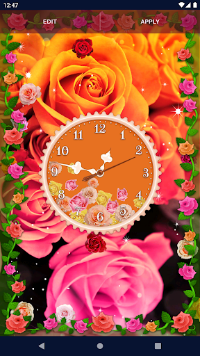 Rose Clock 4K Live Wallpaper - Image screenshot of android app