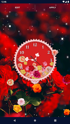 Rose Clock 4K Live Wallpaper - Image screenshot of android app