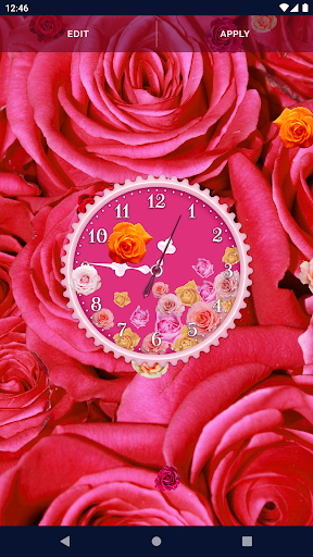 Rose Clock 4K Live Wallpaper - Image screenshot of android app