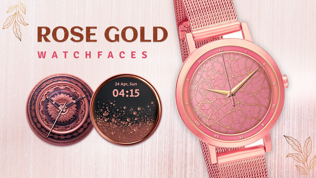 Rose Gold Theme Watch Faces - Image screenshot of android app