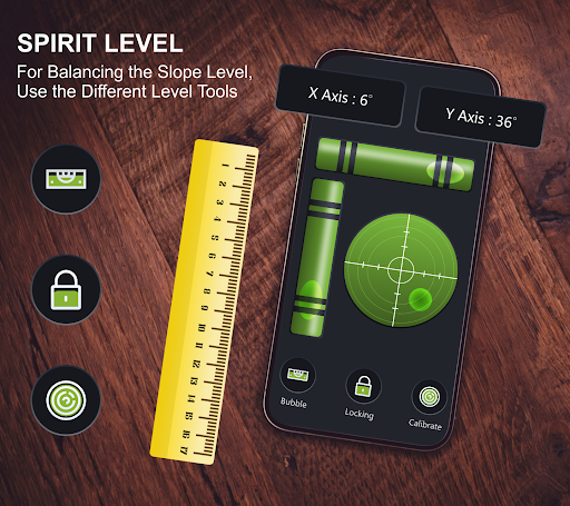 Spirit level - Bubble level - عکس برنامه موبایلی اندروید