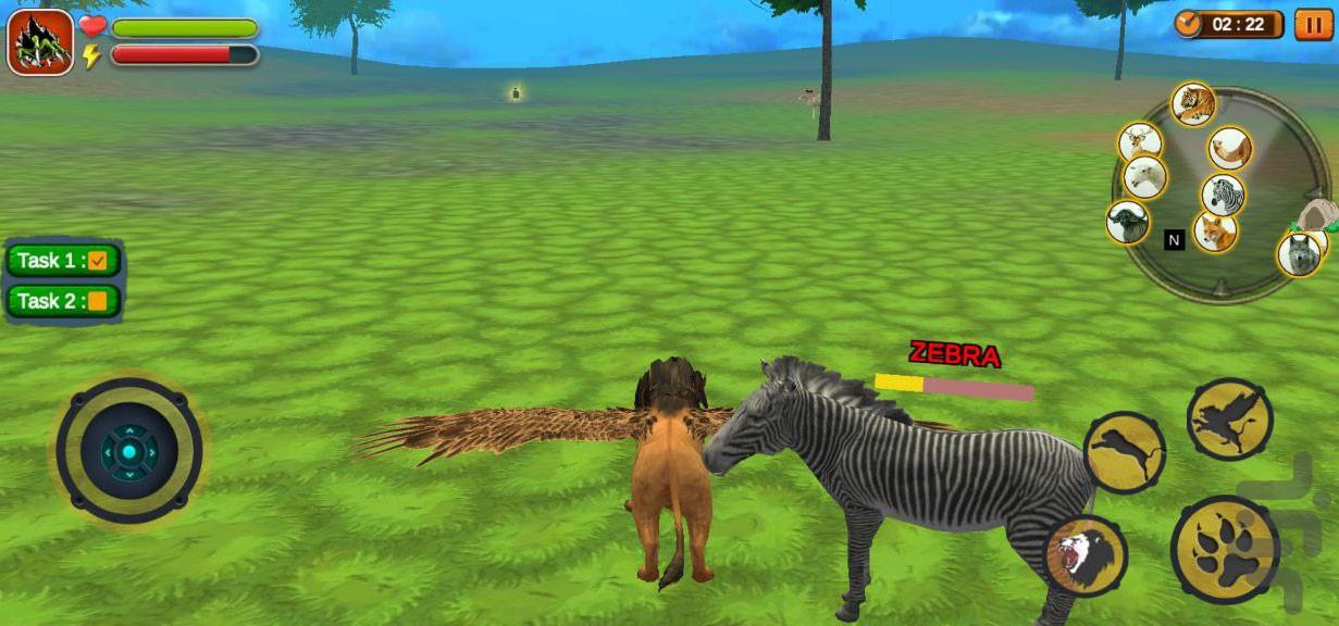 بازی پرواز با شیر جنگل - Gameplay image of android game