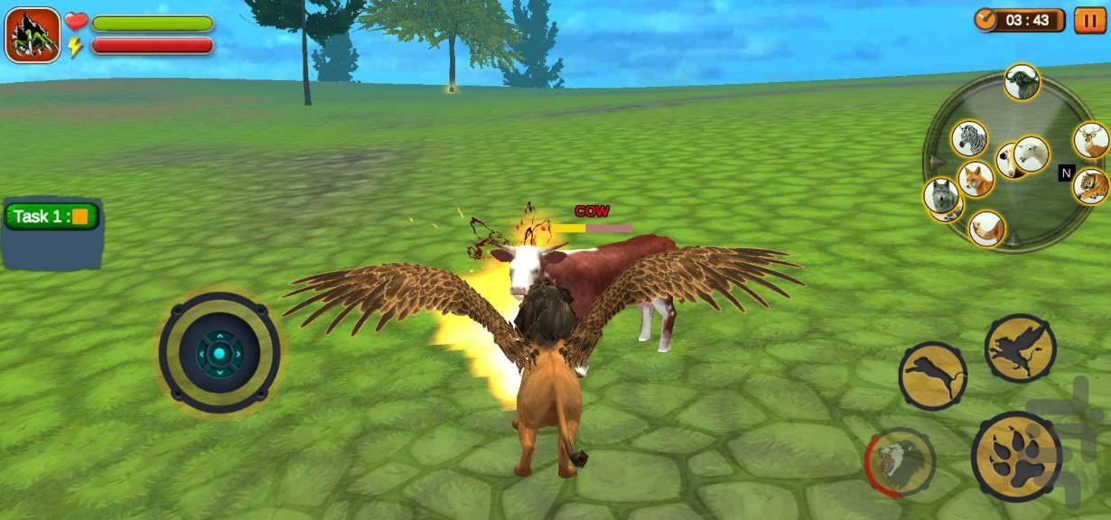 بازی پرواز با شیر جنگل - Gameplay image of android game