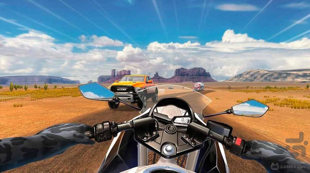 بازی موتورسواری در بزرگراه - Gameplay image of android game