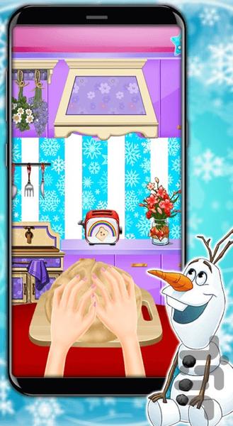 Elsa and Anna cake baking - Gameplay image of android game