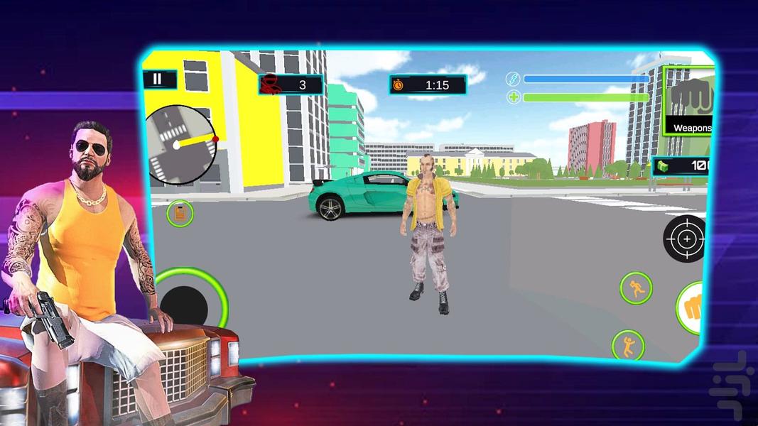 بازی گنگستر شهر - Gameplay image of android game