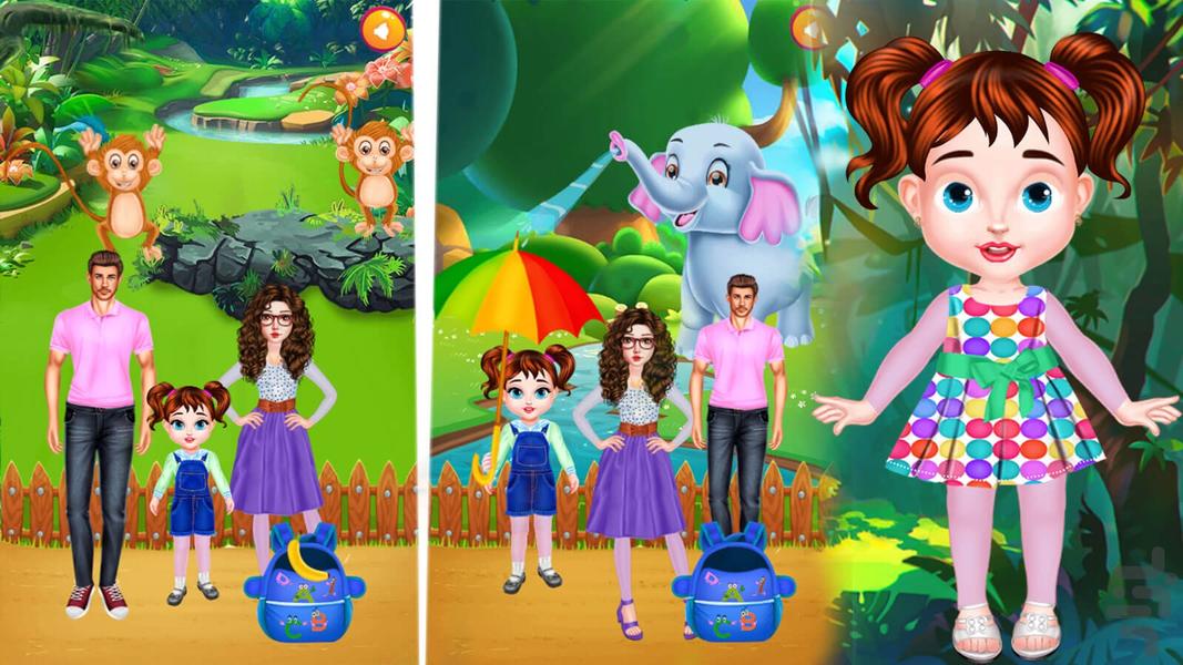 The little girl and the zoo game - Gameplay image of android game