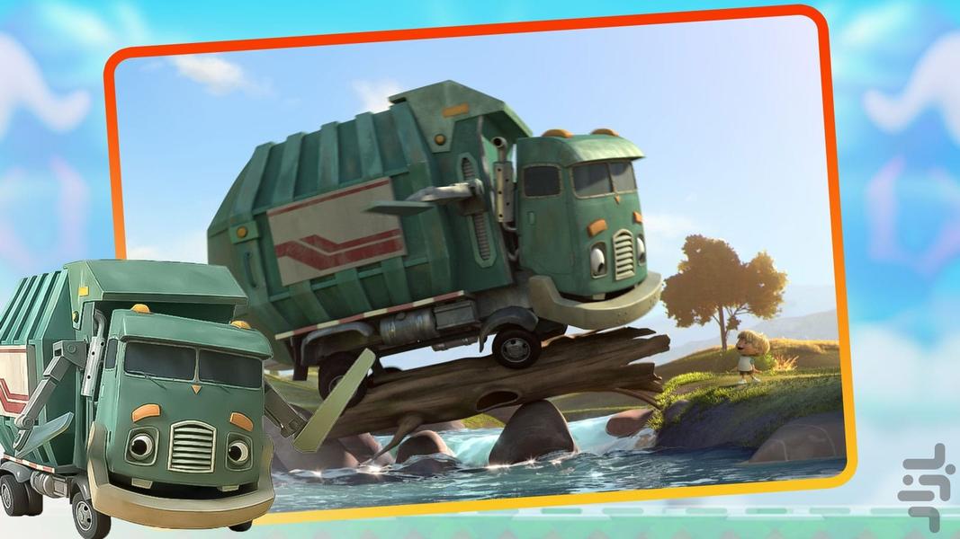 Trash Truck Cartoon - Gameplay image of android game