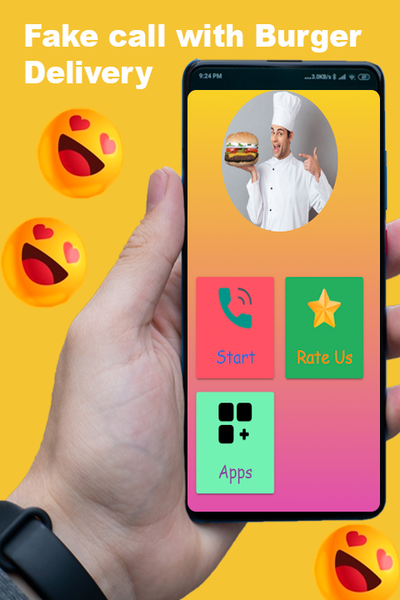 Burger delivery fake call - Image screenshot of android app