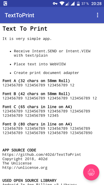 SHARE to PRINT.Intent - Image screenshot of android app