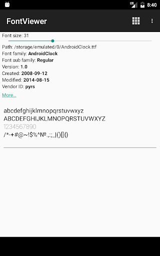Font viewer - Image screenshot of android app
