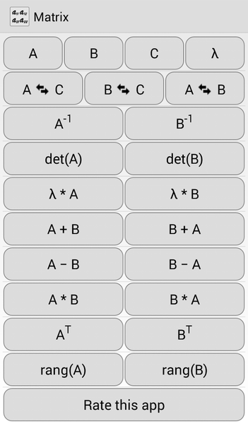 Matrix Calculator - عکس برنامه موبایلی اندروید