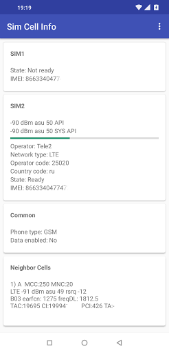 Sim Cell Info - Image screenshot of android app