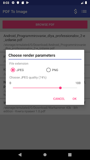 PDF to Image Converter - عکس برنامه موبایلی اندروید