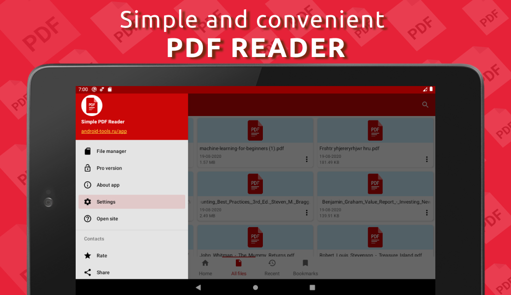 Simple PDF Reader - عکس برنامه موبایلی اندروید