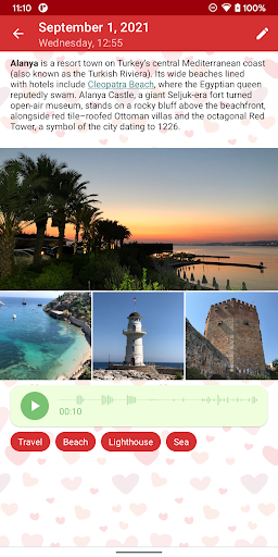 Diary & notes with a password - عکس برنامه موبایلی اندروید