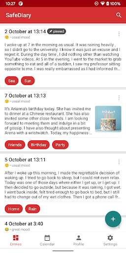 Diary & notes with a password - عکس برنامه موبایلی اندروید