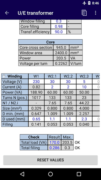 Transformer Calculator - Image screenshot of android app