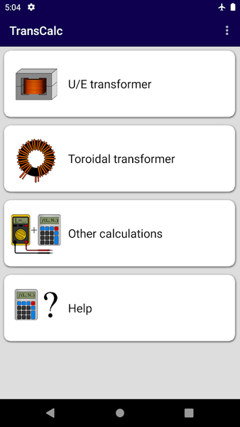 Transformer Calculator - Image screenshot of android app