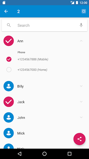 Share Contacts: Text, VCF, CSV - عکس برنامه موبایلی اندروید