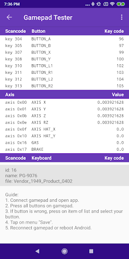 Gamepad tester - عکس برنامه موبایلی اندروید