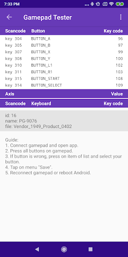 Gamepad tester - عکس برنامه موبایلی اندروید