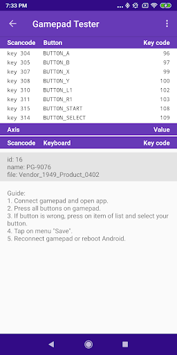 Gamepad tester - Image screenshot of android app