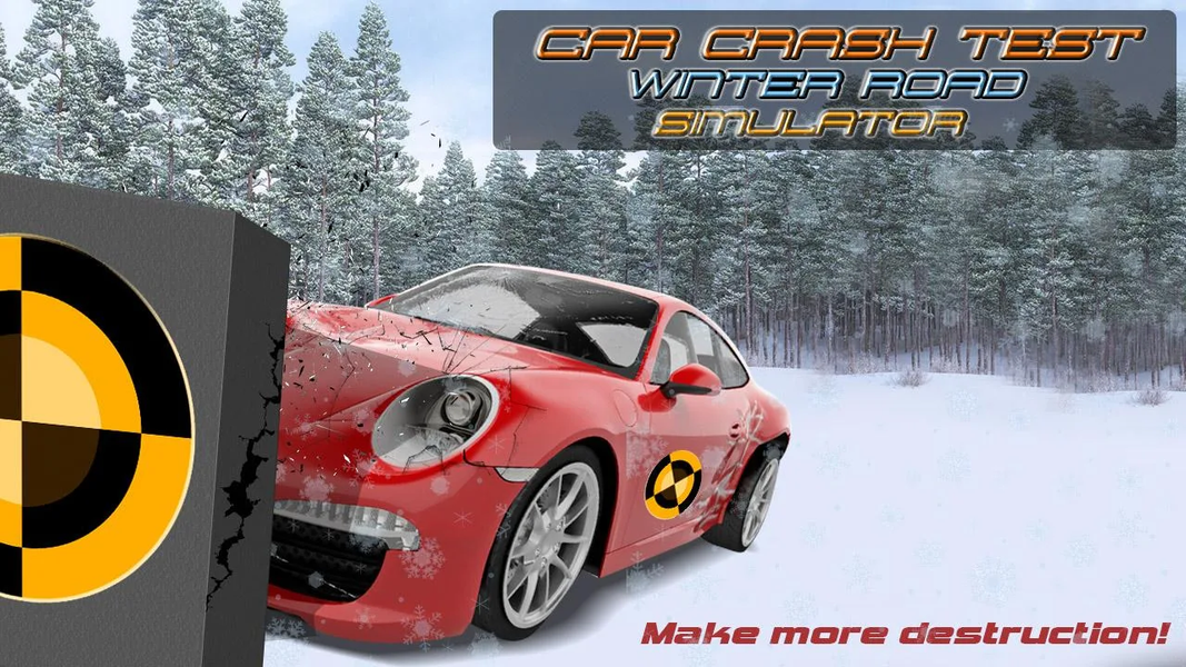 Car Crash Test Winter Road Sim - Gameplay image of android game