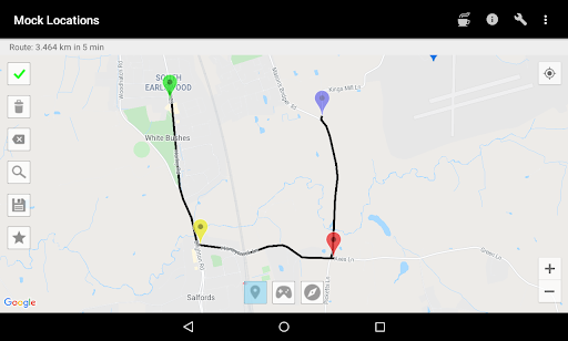Mock Locations (fake GPS path) - Image screenshot of android app
