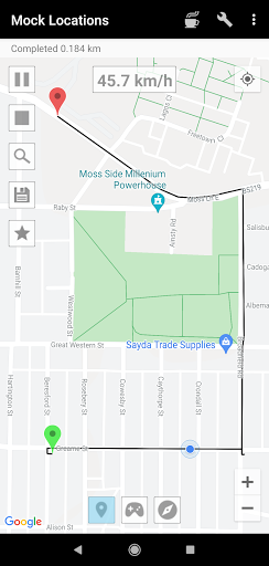 Mock Locations (fake GPS path) - Image screenshot of android app
