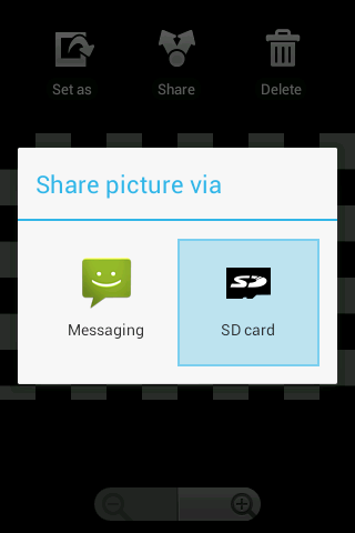 Send to SD card - Image screenshot of android app