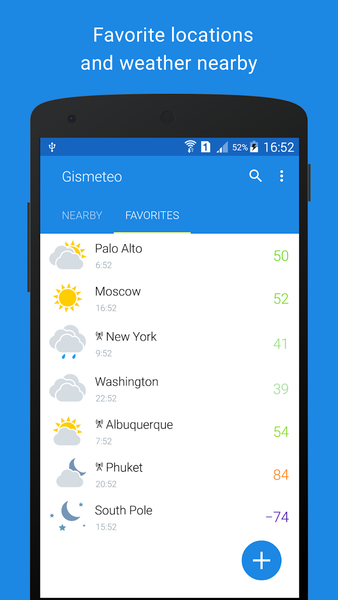 Gismeteo - عکس برنامه موبایلی اندروید