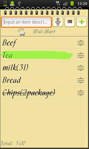 Shopping List - Image screenshot of android app