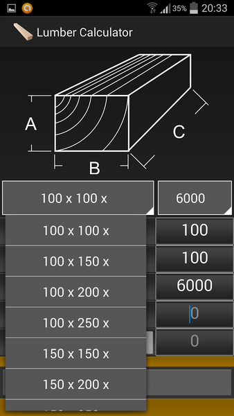 Calculator Lumber & Timber - Image screenshot of android app