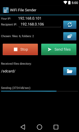 Wender: send files using WiFi - عکس برنامه موبایلی اندروید