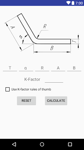 Bending Sheet Metal Calculator - عکس برنامه موبایلی اندروید