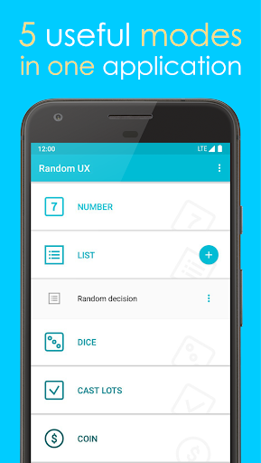 Random number generator - عکس برنامه موبایلی اندروید